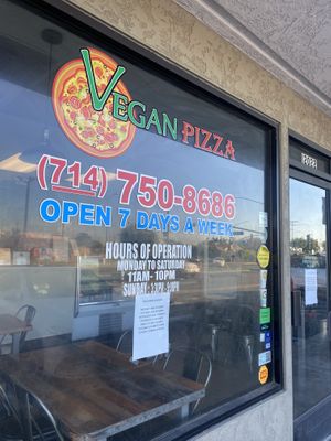 Kindly Note Updated Hours, Pleasantly Surprised It is Located Near Various Vegan Spots!  at Vegan Pizza in Garden Grove