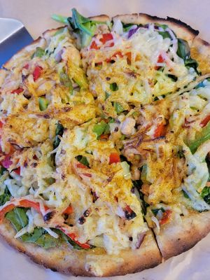 Gluten free Indian pizza at Vegan Pizza in Garden Grove
