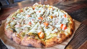 Mediterranean pizza 🍕   at Vegan Pizza in Garden Grove