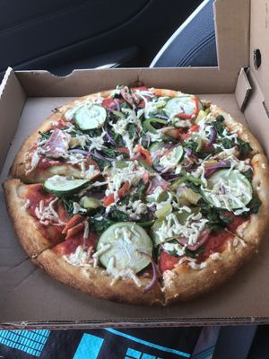 Pizza was delicious  at Vegan Pizza in Garden Grove