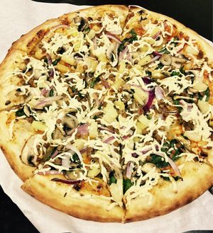 Spicy Thai - yum!!! at Vegan Pizza in Garden Grove