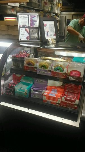 chocolate bars and cookies at Vegan Pizza in Garden Grove