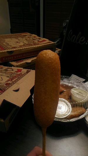 corn dog at Vegan Pizza in Garden Grove