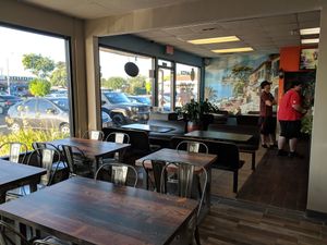 So much more room! Great looking tables too! at Vegan Pizza in Garden Grove