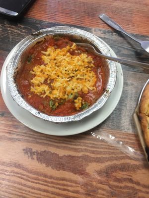 the spinach ravioli was good too at Vegan Pizza in Garden Grove