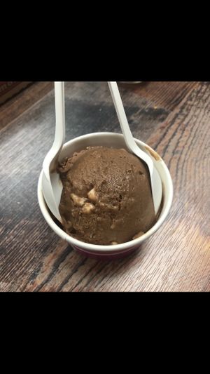 They have me a free scoop of gelato (I choose rocky road) because they saw it was my birthday. Such a nice staff! Love this place!  at Vegan Pizza in Garden Grove