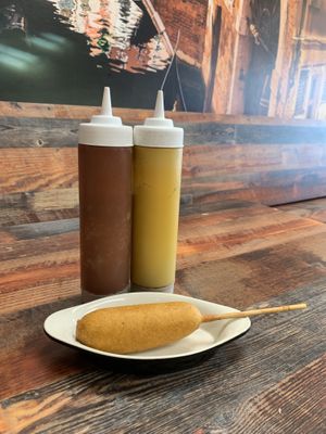 Corn dog at Vegan Pizza in Garden Grove