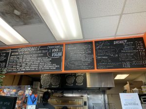 Counter and menu at Vegan Pizza in Garden Grove