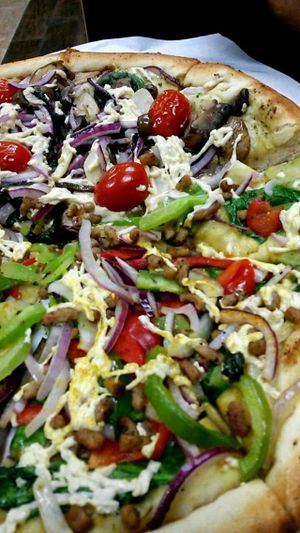 1/2 curry, half Mediterranean  at Vegan Pizza in Garden Grove