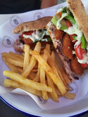 Vegan baguette 2 at Blossom Owl in Kalamata