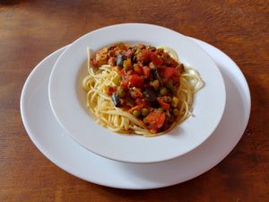 Part of the menu of the day at Vegan Productos in Valparaiso