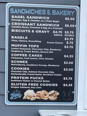 Food Menu at Ocean Grinds Coffee Co in Florence