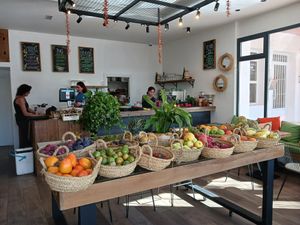 Vegan smoothies,  bowls & salads are available.  Also, there is a big range of fresh plant milks. at Green Republic in Lalfas Del Pi