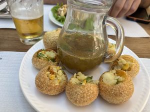 Pani puri - an Indian street food  at Sunrise Asian Fusion in Funchal