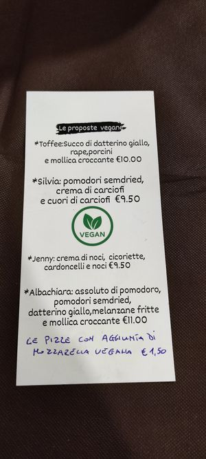 New menu at Pizzeria Paradise in Lecce