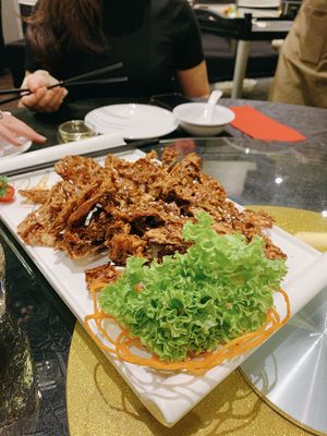 Deep fried marmite lotus root   at LVC Vege Restaurant - 创意林镇藩料理坊 in Malacca