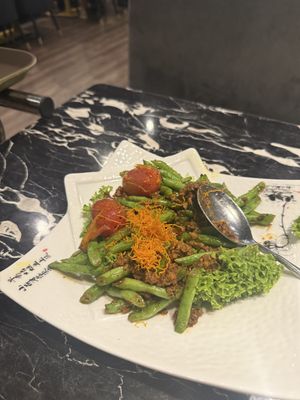 Double fried green peas - spicy!   at LVC Vege Restaurant - 创意林镇藩料理坊 in Malacca