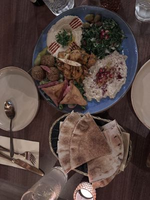 Vegan mezze platter   at Lamaya in Bristol