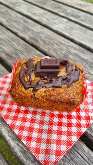 Gluten-free banana bread with dark chocolate chips at The Baking Nomad in Queenstown