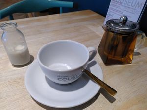 Pot of decaf tea (October 2024) at Coliseum Coffee House in Ceredigion