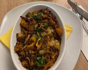 Kalabrischer Linsenauflauf at Dorfstube in Gersfeld