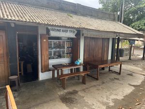 More tables outside   at Warung Nasi Tin's in Cijulang