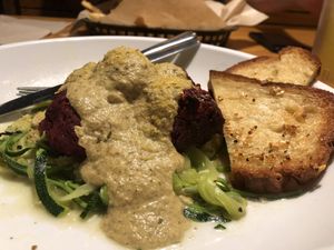 Gluten free Alfredo with “meatballs” at Avogadro's Number in Fort Collins