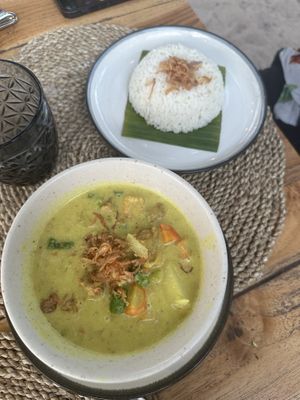Vegan curry  at La Bianca  in Lembongan