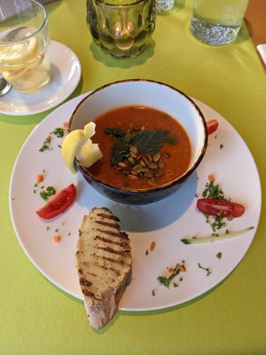 Tomato soup at Veggies on Fire in The Hague