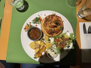Jackfruit pie with onion gravy and great mayo  at Veggies on Fire in The Hague