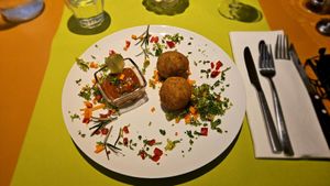 Arancini with cashew cream at Veggies on Fire in The Hague
