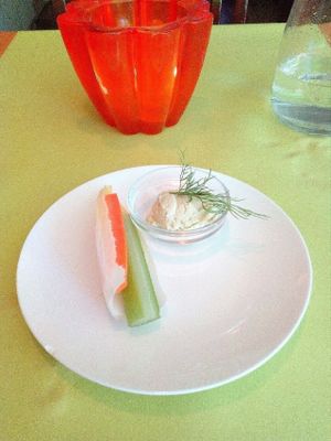 Crudite' with almond sauce at Veggies on Fire in The Hague
