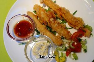 Tempura with Tempeh + Thai spices. at Veggies on Fire in The Hague