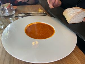 Tomato & Thyme soup at The Horse & Jockey in Bedford