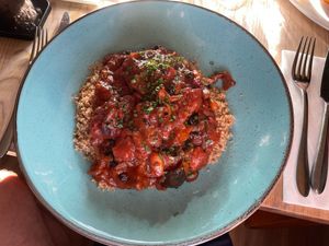 Aubergine tagine at The Horse & Jockey in Bedford