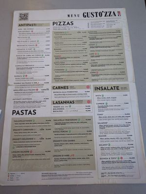 Menu at Gusto'zza  in Quarteira
