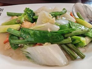 Stir fried seasonal mix vegetables at Royal Baths Chinese Restaurant in Harrogate
