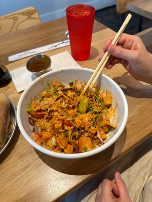 Red curry tofu bowl. (Post mixed)  at Bon Banh Mi in Mount Pleasant