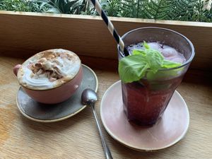 Pumpkin spice latte + blackberry lemonade    at Lyla Belle's Cafe in Hartlepool