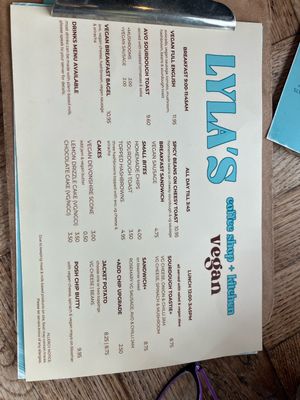 Menu March 2025  at Lyla Belle's Cafe in Hartlepool