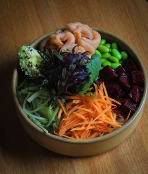 Roasted Sesame Poke Bowl (v) at Bowery Kitchen and Bar in Katoomba