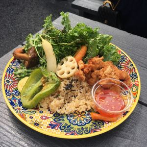 Veggie rice plate  at Tokyo Vegan Ramen Center in Tokyo