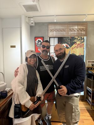 Good times with the chef and our guest👀🍜👀                            A vegan ramen and bento set.
Traditional Japanese dishes, all made 100% vegan.  at Tokyo Vegan Ramen Center in Tokyo