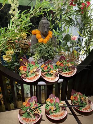 Artfully presented ramen and a calm, comfortable space  at Tokyo Vegan Ramen Center in Tokyo