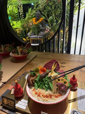 A one-of-a-kind🤩breathtakingly beautiful     vegan🍜ramen  at Tokyo Vegan Ramen Center in Tokyo