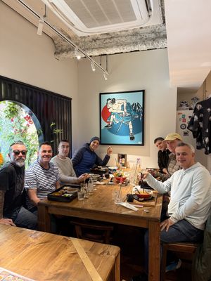 A fun time with the legendary owner-chef👀🍜👀  at Tokyo Vegan Ramen Center in Tokyo