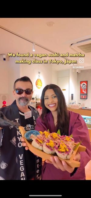 vegan Sushi🍱cooking class         👀🍜👀  at Tokyo Vegan Ramen Center in Tokyo