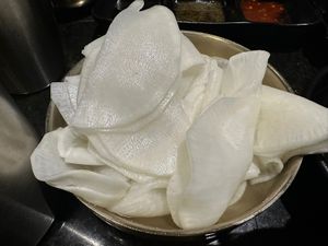 Pickled radish!  at Master Kim's Korean BBQ 2 in Las Vegas