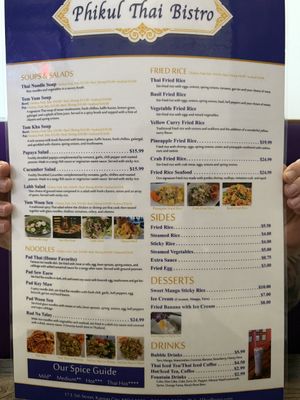 Menu pg 2  at Phikul Thai Bistro in Kansas City