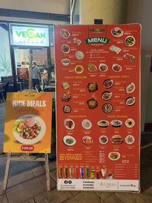 Menu  at Vegan Island in Cebu